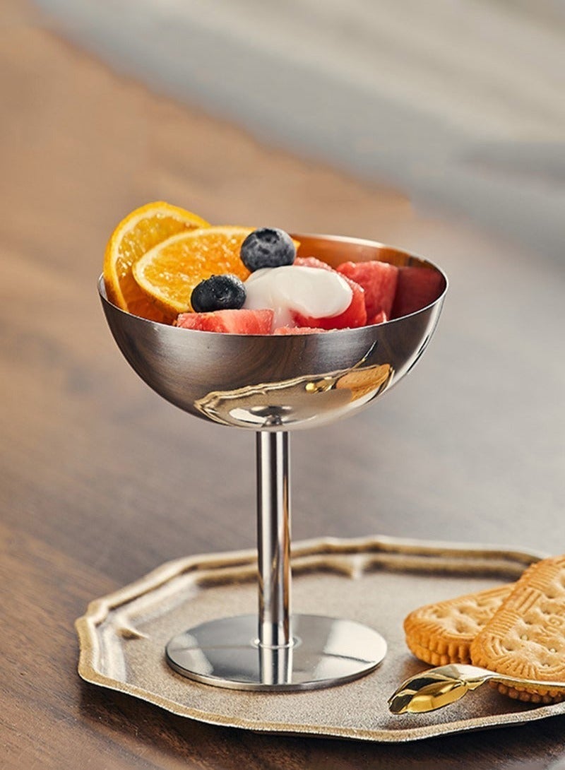 2pcs Dessert Cup, Dessert Bowl, Stainless Steel Dessert Cup, Ice Cream Cup, Pudding Cup, Custard Bowl - Image 3